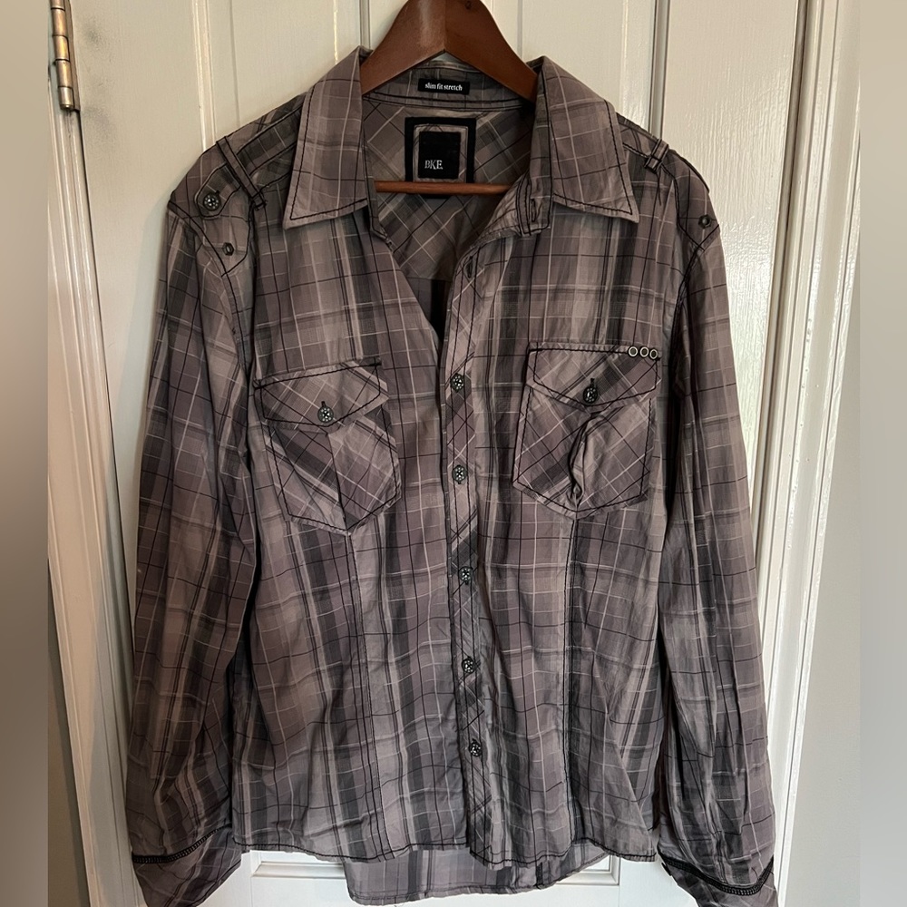 Men’s Buckle BKE slim fit stretch button down shirt